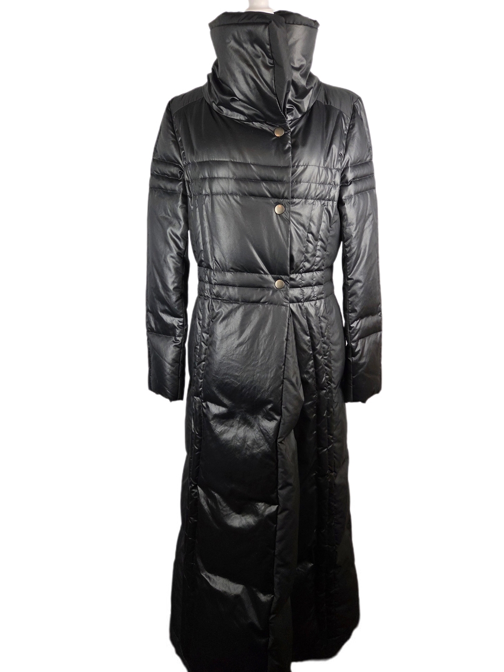 ATSURO TAYAMA Avant-Garde Black Maxi Quilted Puffer Coat